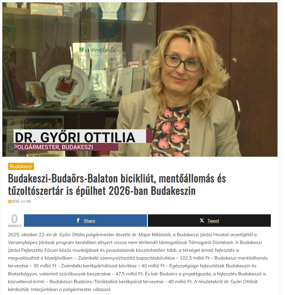 Polgármesteri beszámoló a várható projektekről – 2025.10.22.