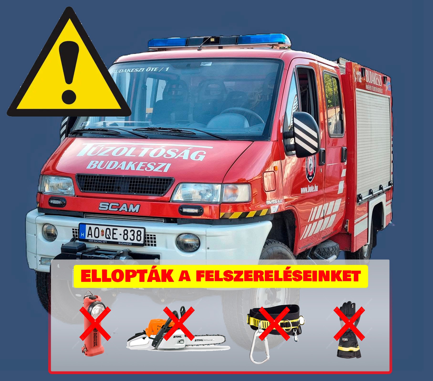 ⚠️ ELLOPTÁK A FELSZERELÉSEINKET ⚠️